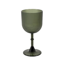 12 Pack Hunter Emerald Green Reusable Plastic Wine Glasses with Vintage Ribbed Pattern#whtbkgd