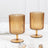 12-Pack Amber Gold Plastic Wine Glasses 12oz, Vintage Ribbed Pattern Short Stemmed - Reusable