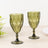 12 Pack Diamond Cut Vintage Plastic Wine Goblets – Dusty Sage Green 11oz