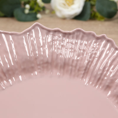 20-Pack Blush Reef Design Plastic Plates – 10" Dinner Party Plates – Elegant Disposable Tableware