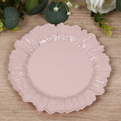 20-Pack Blush Reef Design Plastic Plates – 10" Dinner Party Plates – Elegant Disposable Tableware