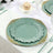 20-Pack Plastic Dinner Plates – 10" Dusty Sage Green Reef Design Party Plates – Elegant Disposable