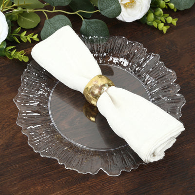 20-Pack Clear Reef Design Plastic Plates – 10" Dinner Party Plates – Elegant Disposable Tableware