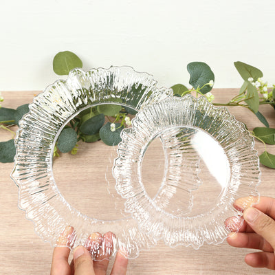 20-Pack Clear Reef Design Plastic Plates – 10" Dinner Party Plates – Elegant Disposable Tableware