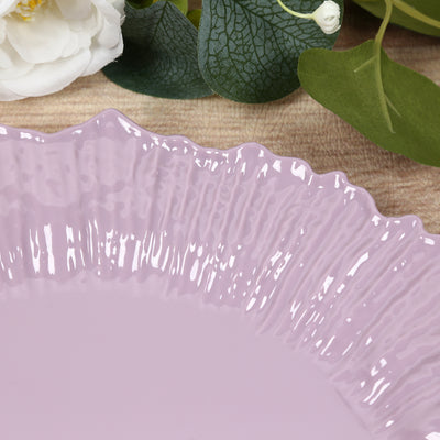 20-Pack Lavender Lilac Reef Design Plastic Plates – 10" Dinner Party Plates – Elegant Disposable Tableware