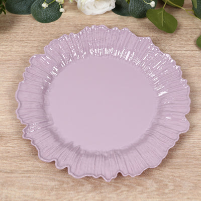 20-Pack Lavender Lilac Reef Design Plastic Plates – 10" Dinner Party Plates – Elegant Disposable Tableware