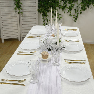 20-Pack White Reef Design Plastic Plates – 10" Dinner Party Plates – Elegant Disposable Tableware