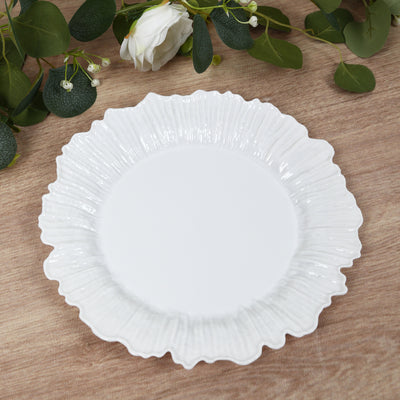 20-Pack White Reef Design Plastic Plates – 10" Dinner Party Plates – Elegant Disposable Tableware