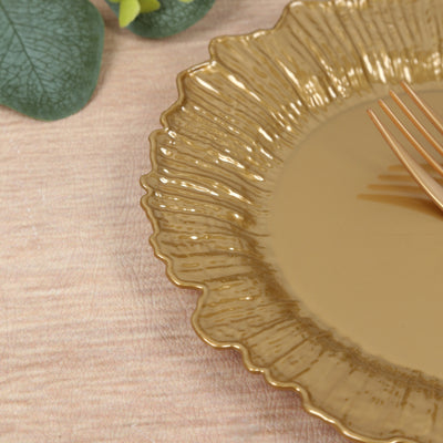 20-Pack Gold Reef Design Plastic Plates – 7" Dessert & Appetizer Party Plates – Elegant Disposable Tableware