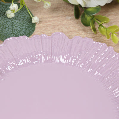 20-Pack Lavender Lilac Reef Design Plastic Plates – 7" Dessert & Appetizer Party Plates – Elegant Disposable Tableware