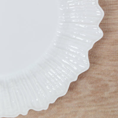 20-Pack White Reef Design Plastic Plates – 7" Dessert & Appetizer Party Plates – Elegant Disposable Tableware