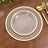 10-Pack Plastic Round Appetizer Plates 7inch Clear with Gold Rim