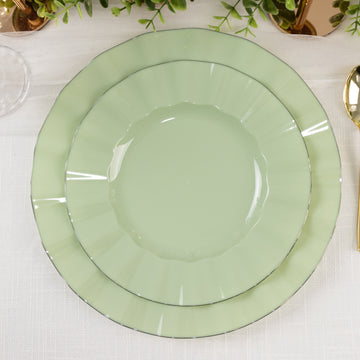 <h3 style="margin-left:0px;"><strong>Durable Sage Green</strong> <strong>Plastic Dinner Plates</strong>