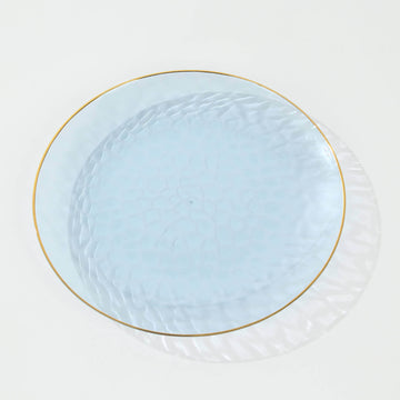 <h3 style="margin-left:0px;"><strong>Elegance Redefined With Transparent Dusty Blue Hammered Plastic Dessert Plates</strong>