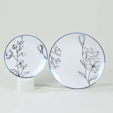 <h3 style="margin-left:0px;"><strong>High Quality White Metallic Blue Floral Disposable Party Plates</strong>