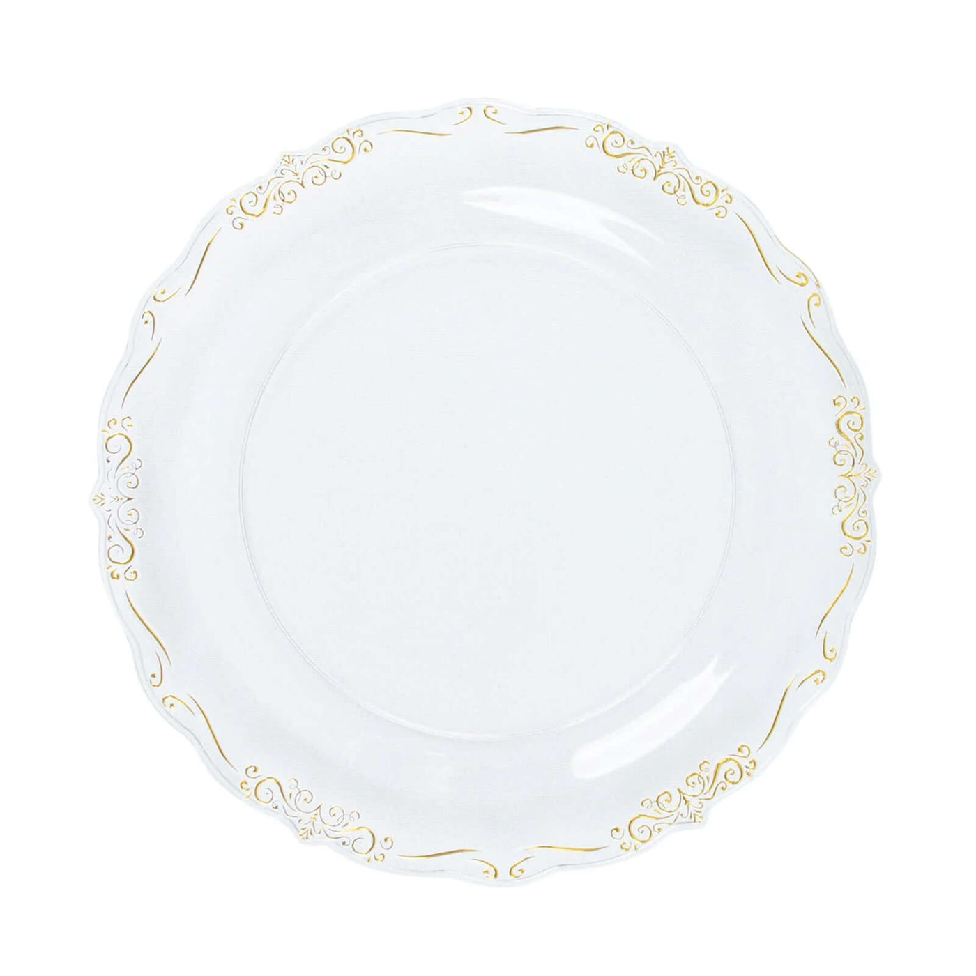 10 Pack Gold Vintage Rim Dinner Plates