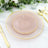 20-Pack Round Plastic Dessert Plates – Pearl Blush 7inch Radial Diamond-Cut Pattern Gold Rim