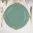 10 Inch Size Vintage Dusty Sage Gold Leaf Embossed Rim Hard Plastic Plates