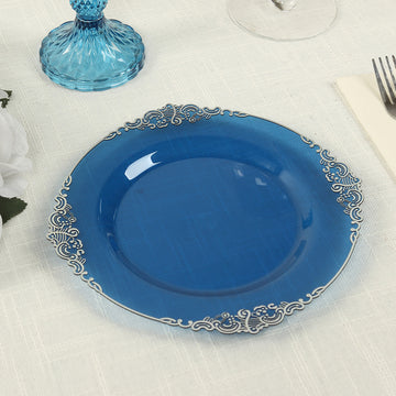 <span style="background-color:transparent;color:#000000;">Versatile Navy Blue &amp; Silver Appetizer Plates for Any Occasion</span>