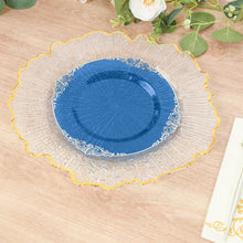 10 Pack Transparent Navy Blue Plastic Appetizer Dessert Plates