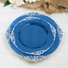 10 Pack Transparent Navy Blue Plastic Appetizer Dessert Plates