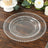 10 Pack Plastic Dessert Appetizer Plates in Clear Silver Glittered with Silver Beaded Rim