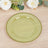 10-Pack Plastic Dessert Appetizer Plates in Transparent Dusty Sage Green with Beaded Rim, Disposable