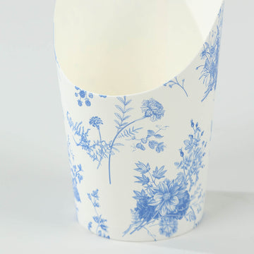 <h3 style="margin-left:0px;"><strong>Versatile White Blue French Toile Disposable Paper Cone Cups</strong>