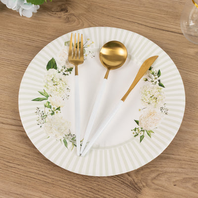 25-Pack Paper Round Dinner Plates 10" White