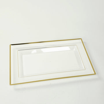 <h3 style="margin-left:0px;"><strong>Elegant Serving with Clear Gold-Rimmed Rectangular</strong> <strong>Plastic Trays</strong>