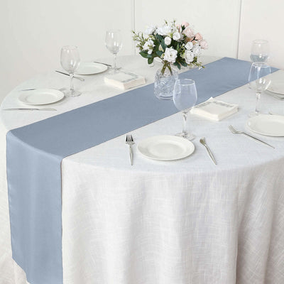 Polyester Table Runner 12"x108" Dusty Blue - Wrinkle-Resistant & Durable Table Decor