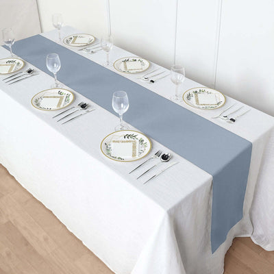 Polyester Table Runner 12"x108" Dusty Blue - Wrinkle-Resistant & Durable Table Decor