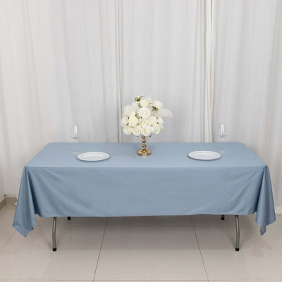 Scuba Rectangular Tablecloth 60"x102" Dusty Blue - Wrinkle Free Table Cover