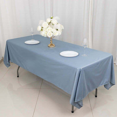 Scuba Rectangular Tablecloth 60"x102" Dusty Blue - Wrinkle Free Table Cover