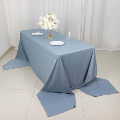 Scuba Rectangular Tablecloth 90"x156" Dusty Blue - Seamless & Wrinkle Free Table Cover