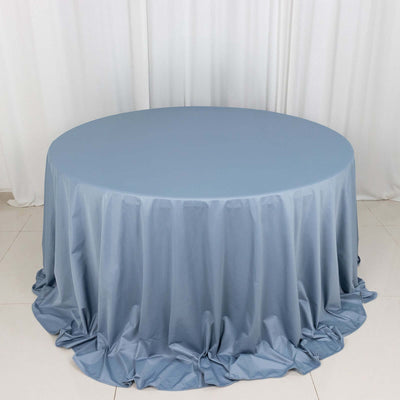 Scuba Round Tablecloth 132" Dusty Blue - Seamless & Wrinkle Free Table Cover