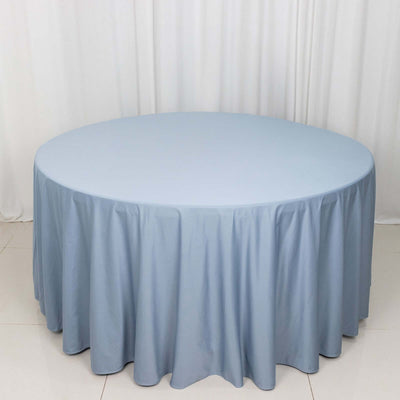 Scuba Round Tablecloth 120" Dusty Blue - Seamless & Wrinkle Free Table Cover