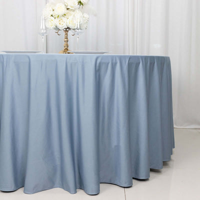Scuba Round Tablecloth 120" Dusty Blue - Seamless & Wrinkle Free Table Cover