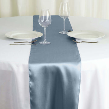 Dusty Blue Satin Table Runner 12"x108"