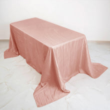 90 Inch x 132 Inch Dusty Rose Accordion Crinkle Taffeta Rectangular Tablecloth