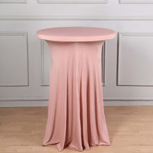 Dusty Rose Round Spandex Table Cover With Wavy Drapes