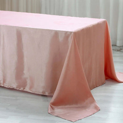 Satin Rectangular Tablecloth 90"x156" Dusty Rose - Seamless Table Cover