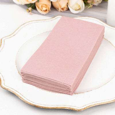 20 Pack Linen-Like Paper Napkins 8.5"x4" Dusty Rose - Soft & Hygienic Airlaid Towels
