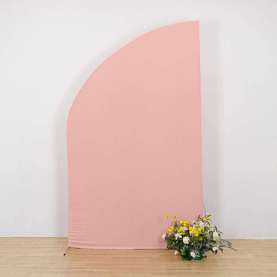 Dusty Rose Spandex Fitted Chiara Backdrop Stand Cover For Half Moon Top Wedding Arch - 8ft