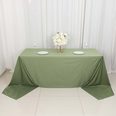 Scuba Rectangular Tablecloth 90"x156" Dusty Sage Green - Seamless & Wrinkle Free Table Cover