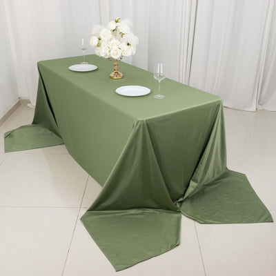 Scuba Rectangular Tablecloth 90"x156" Dusty Sage Green - Seamless & Wrinkle Free Table Cover