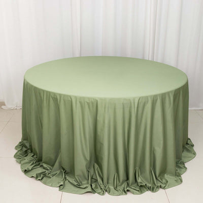 Scuba Round Tablecloth 132" Dusty Sage Green - Seamless & Wrinkle Free Table Cover