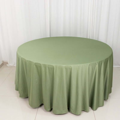 Scuba Round Tablecloth 120" Dusty Sage Green - Seamless & Wrinkle Free Table Cover