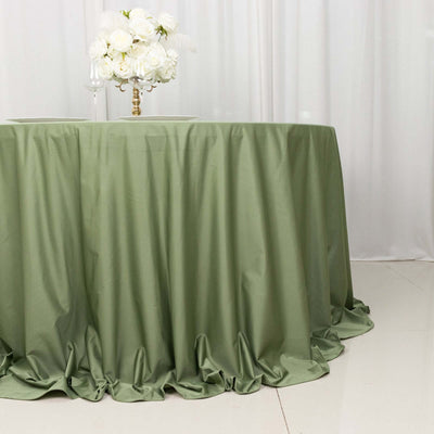 Scuba Round Tablecloth 132" Dusty Sage Green - Seamless & Wrinkle Free Table Cover