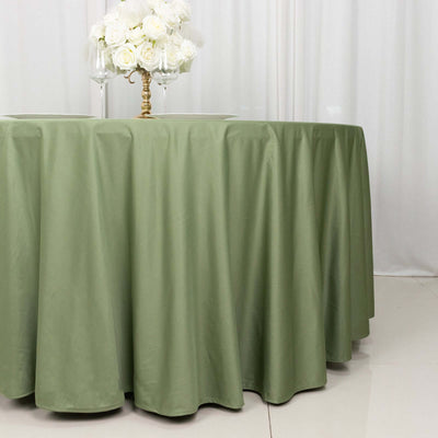 Scuba Round Tablecloth 120" Dusty Sage Green - Seamless & Wrinkle Free Table Cover
